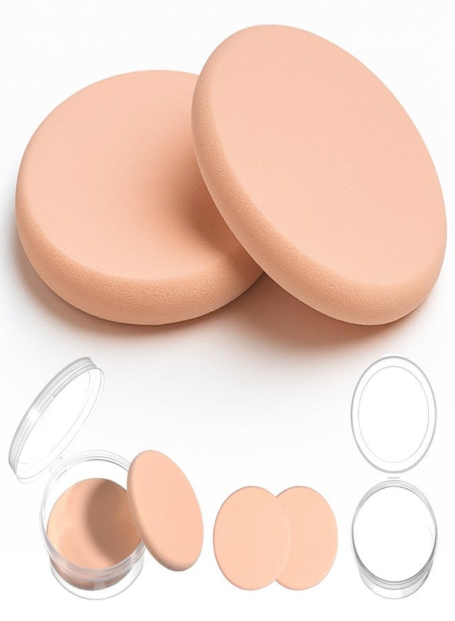 Aeaocvo 2 Pcs Foundation Sponge, Round Makeup Sponges for Foundation, for All Skin Types, Powder Puff for Flawless Application, Wet and Dry Dual Use - Image 1